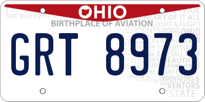 OH license plate GRT8973