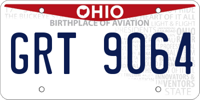 OH license plate GRT9064