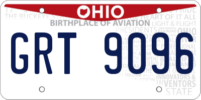 OH license plate GRT9096