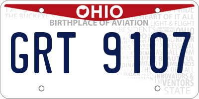 OH license plate GRT9107