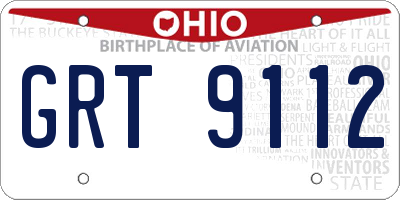 OH license plate GRT9112