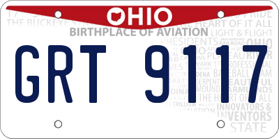 OH license plate GRT9117