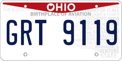 OH license plate GRT9119