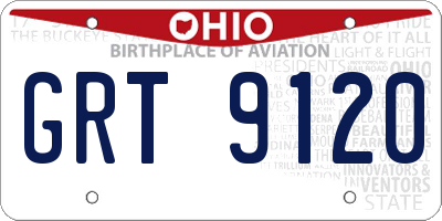 OH license plate GRT9120