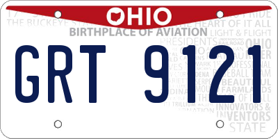 OH license plate GRT9121