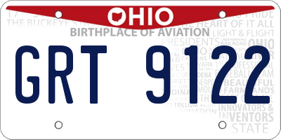 OH license plate GRT9122