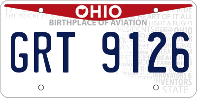 OH license plate GRT9126