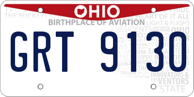 OH license plate GRT9130