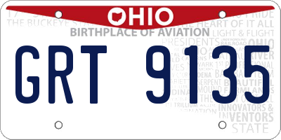 OH license plate GRT9135