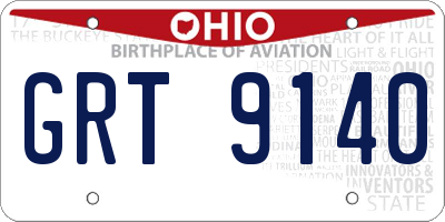 OH license plate GRT9140