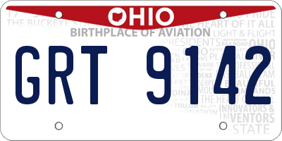 OH license plate GRT9142