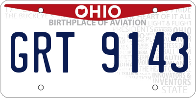 OH license plate GRT9143