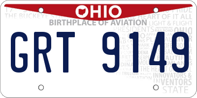 OH license plate GRT9149