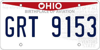 OH license plate GRT9153