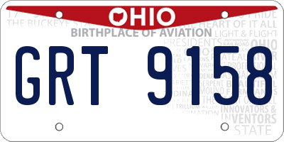 OH license plate GRT9158