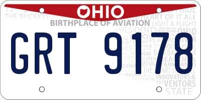 OH license plate GRT9178