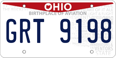 OH license plate GRT9198