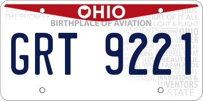 OH license plate GRT9221