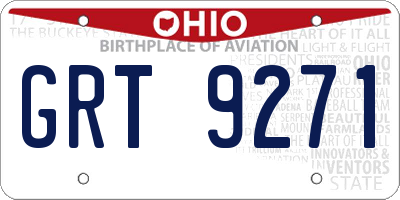 OH license plate GRT9271