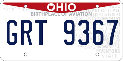 OH license plate GRT9367