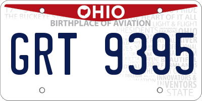 OH license plate GRT9395