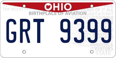 OH license plate GRT9399
