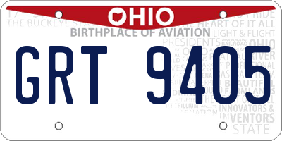OH license plate GRT9405