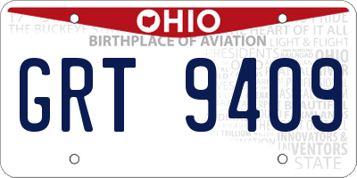OH license plate GRT9409