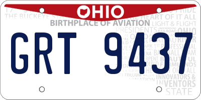 OH license plate GRT9437