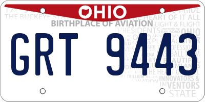 OH license plate GRT9443