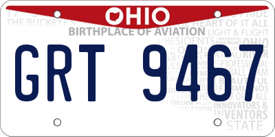 OH license plate GRT9467