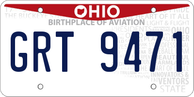 OH license plate GRT9471