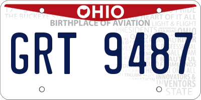 OH license plate GRT9487