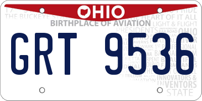 OH license plate GRT9536