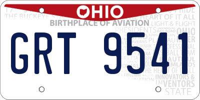 OH license plate GRT9541