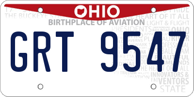 OH license plate GRT9547