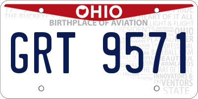 OH license plate GRT9571