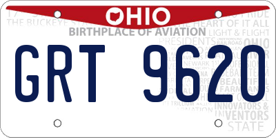 OH license plate GRT9620