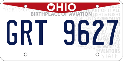 OH license plate GRT9627