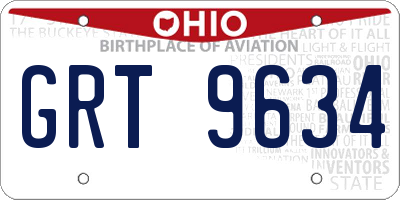 OH license plate GRT9634