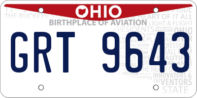 OH license plate GRT9643
