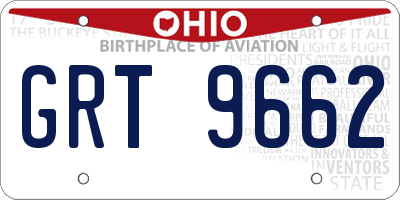 OH license plate GRT9662
