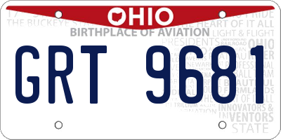 OH license plate GRT9681