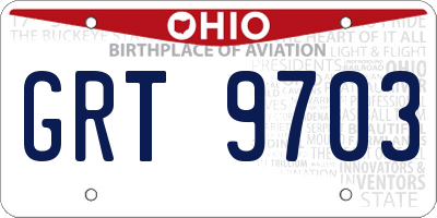 OH license plate GRT9703