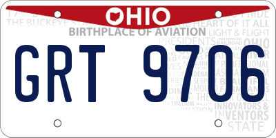 OH license plate GRT9706