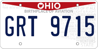 OH license plate GRT9715