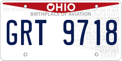 OH license plate GRT9718