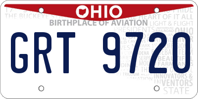 OH license plate GRT9720