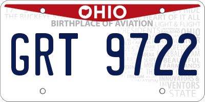 OH license plate GRT9722