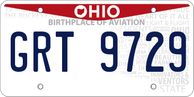 OH license plate GRT9729